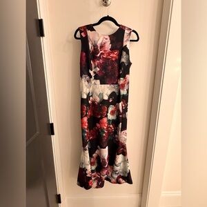 Calvin Klein Black and Multi-Color Floral Maxi Dress